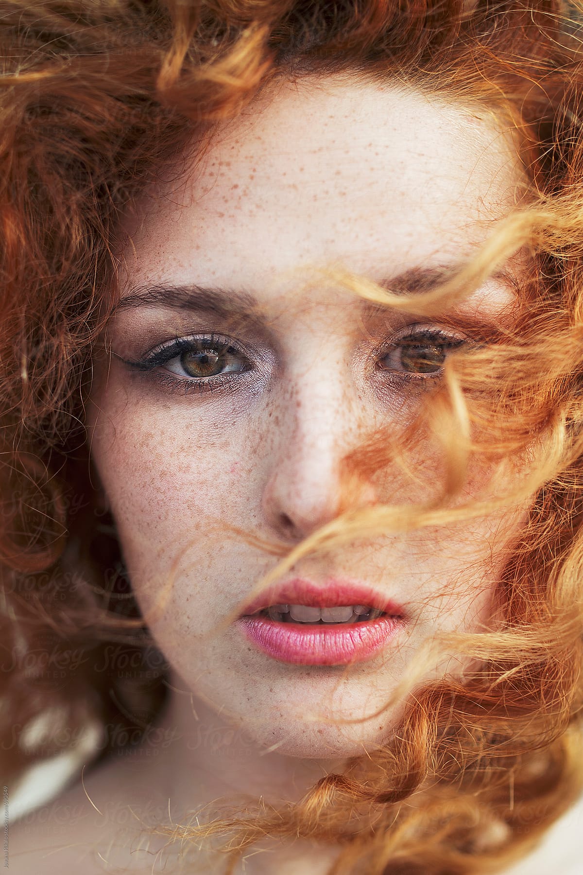 Beautiful Ginger Haired Woman On Wind By Jovana Rikalo 