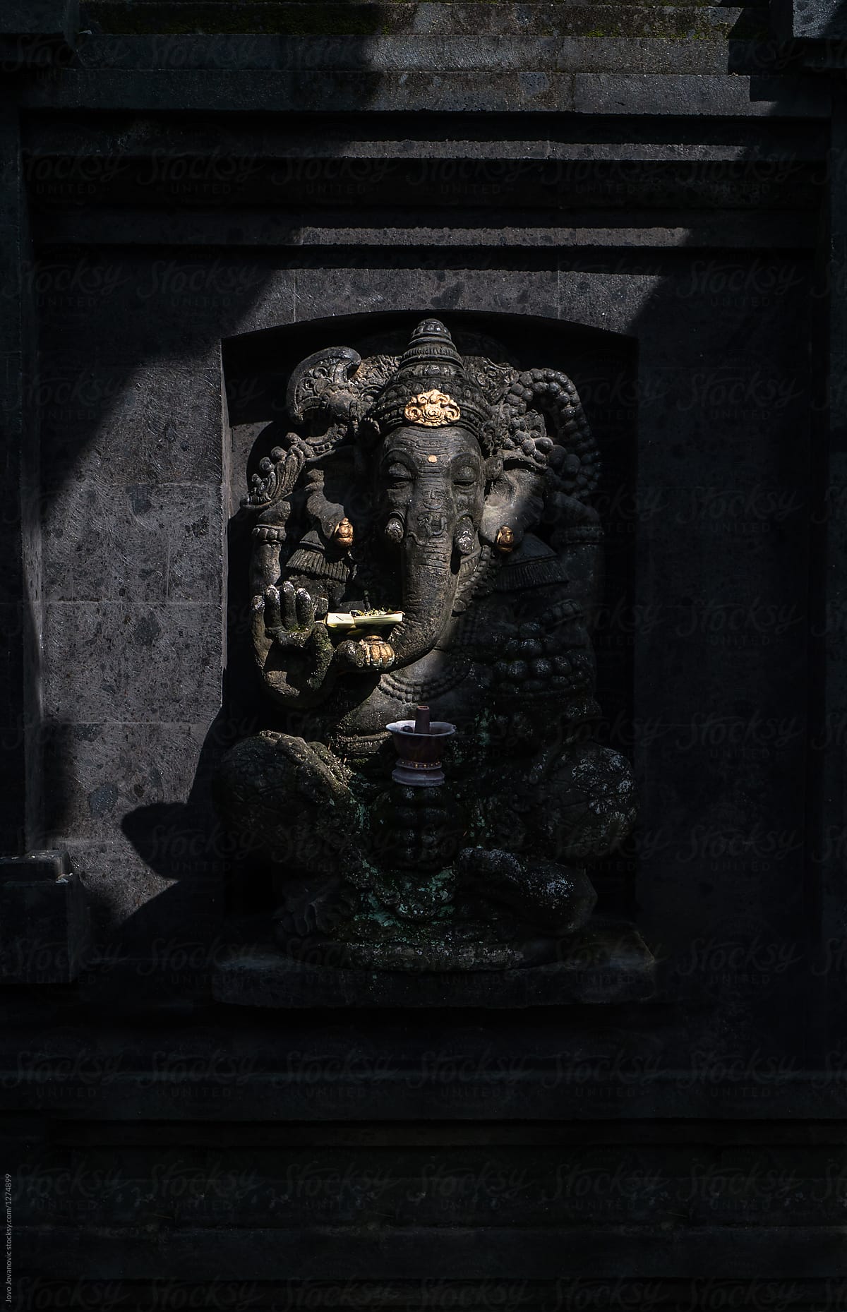 Stone statue of Ganesha in Bali
