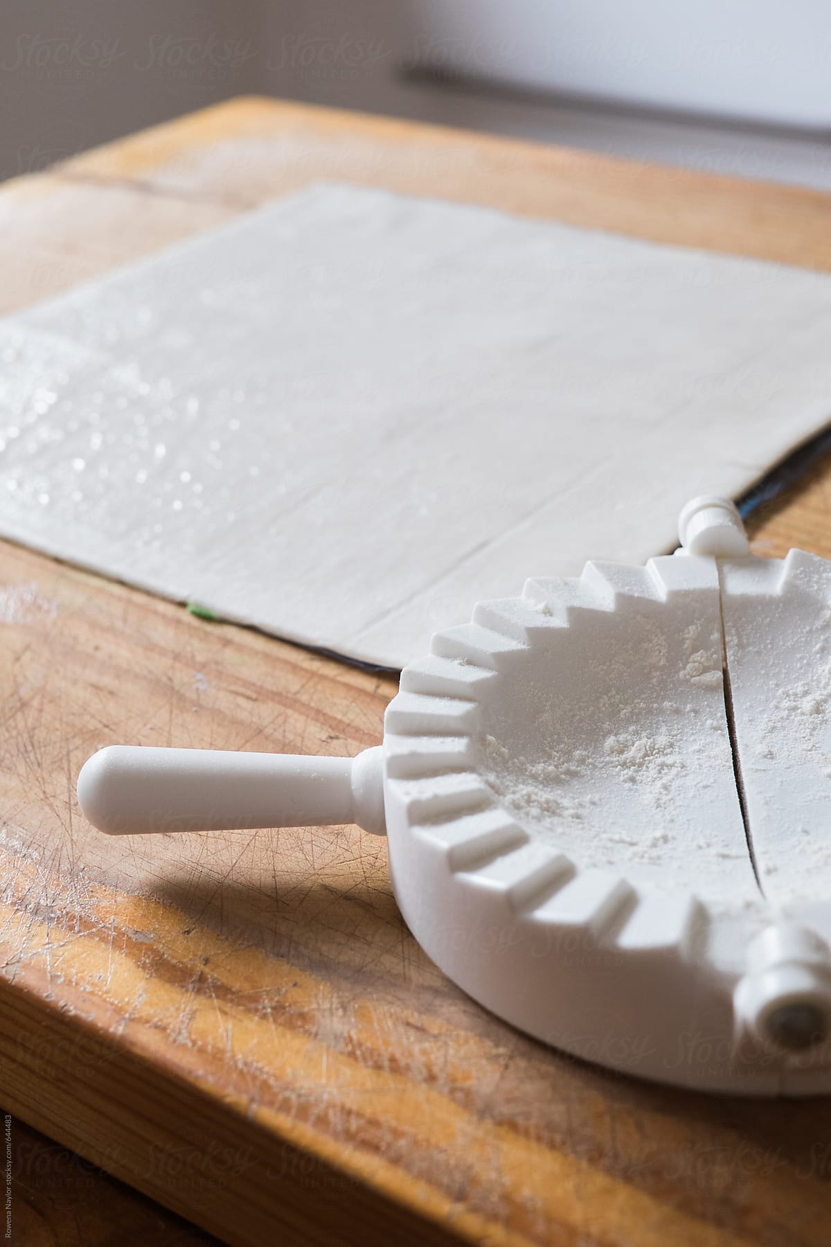 Empanada cutter and raw pastry sheet
