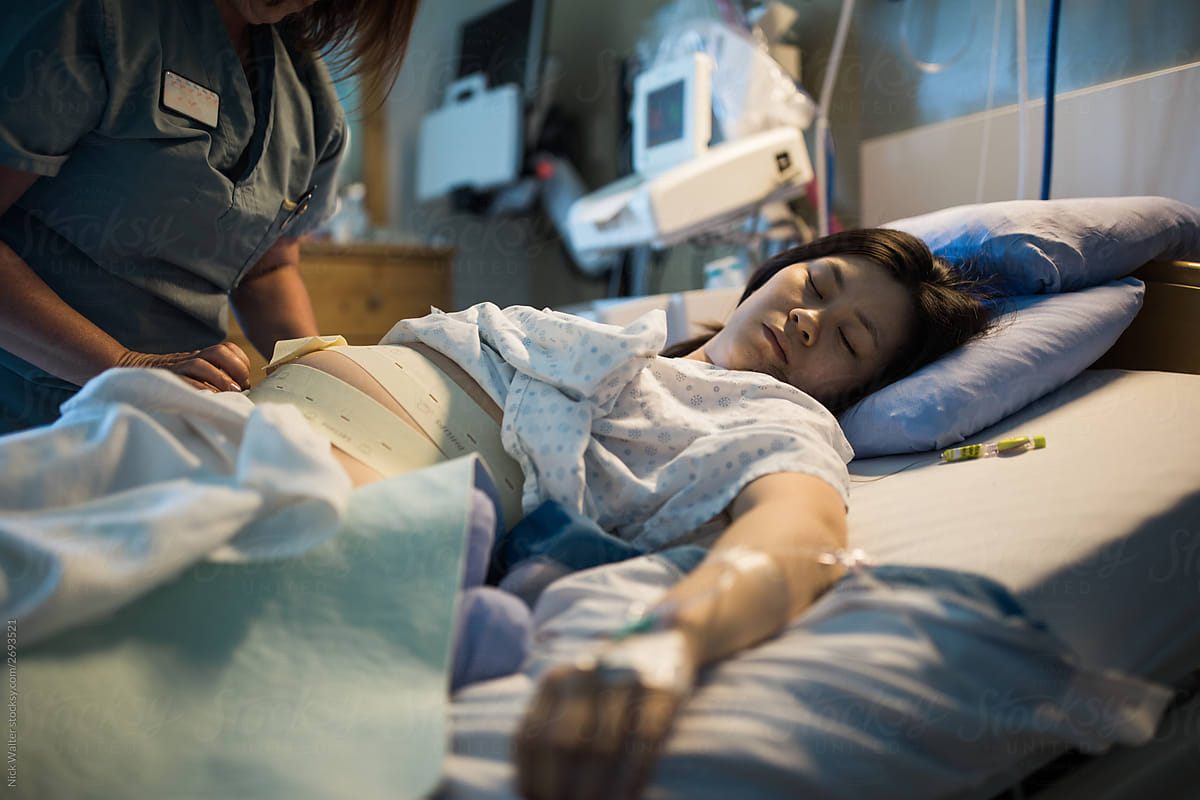 Young Chinese Woman In Labour
