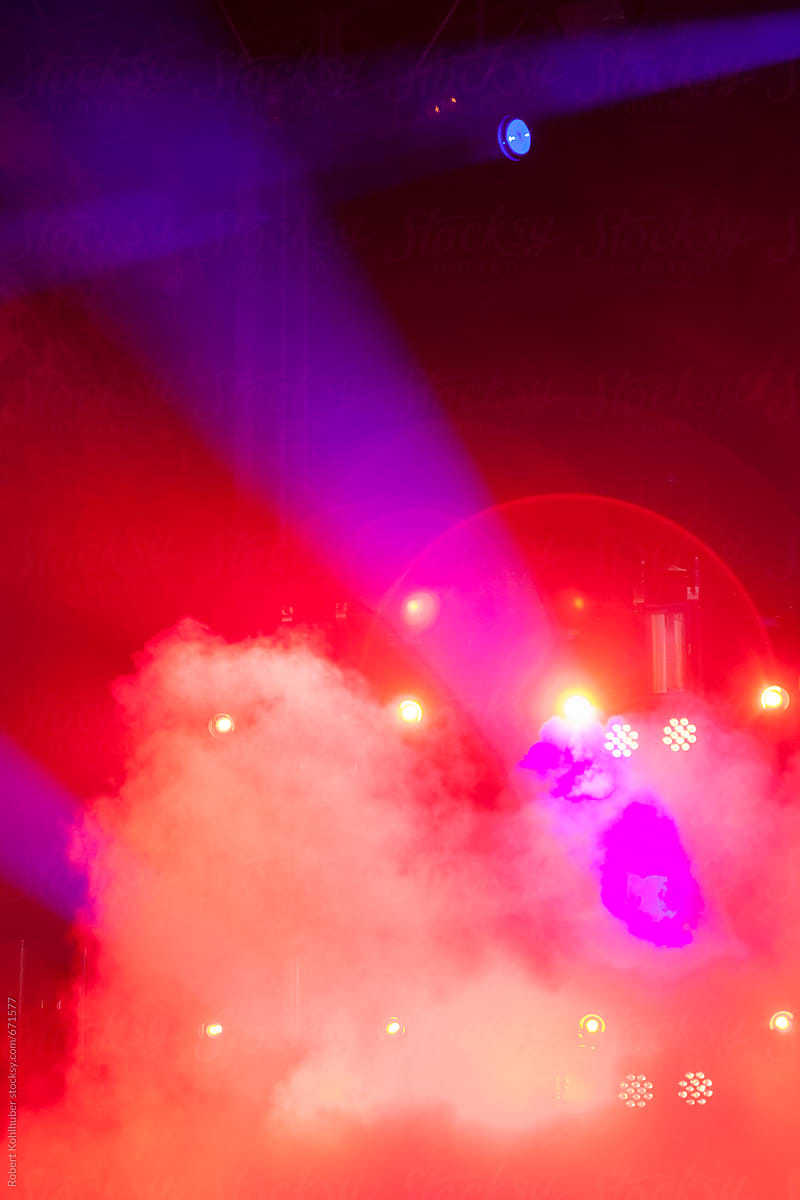 Stage lights with fog
