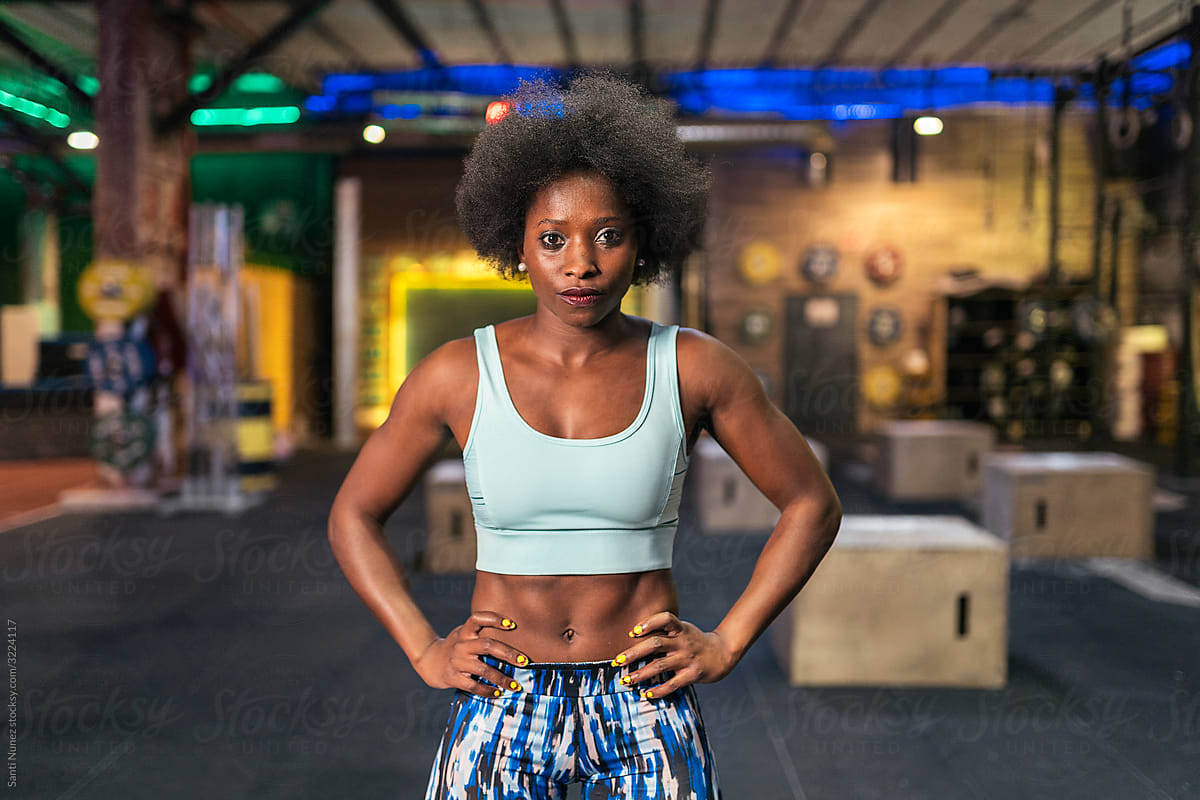 Portrait of Black Woman At Gym