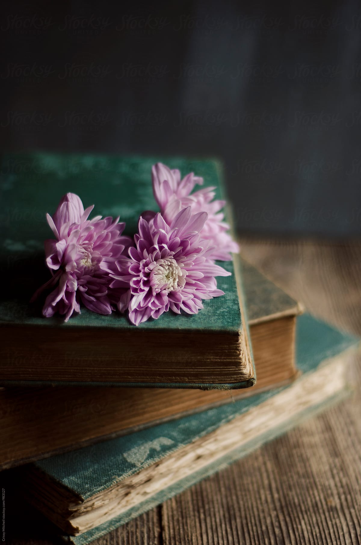 flowers and books