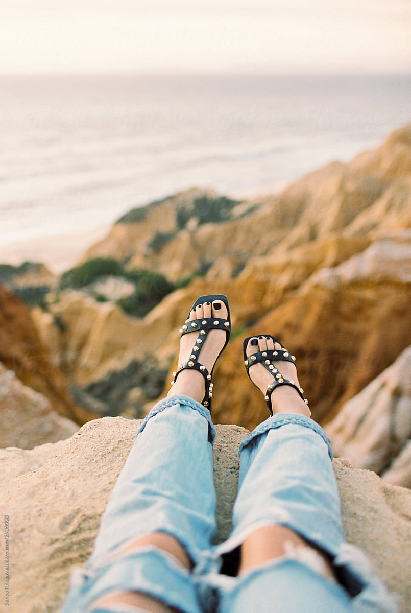 female feet with a view