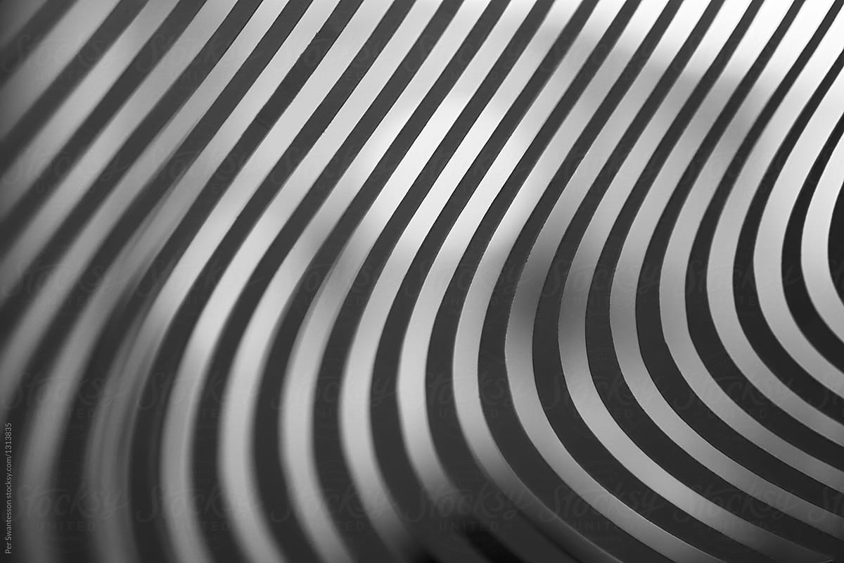 Black and white photo of abstract paper sculpture