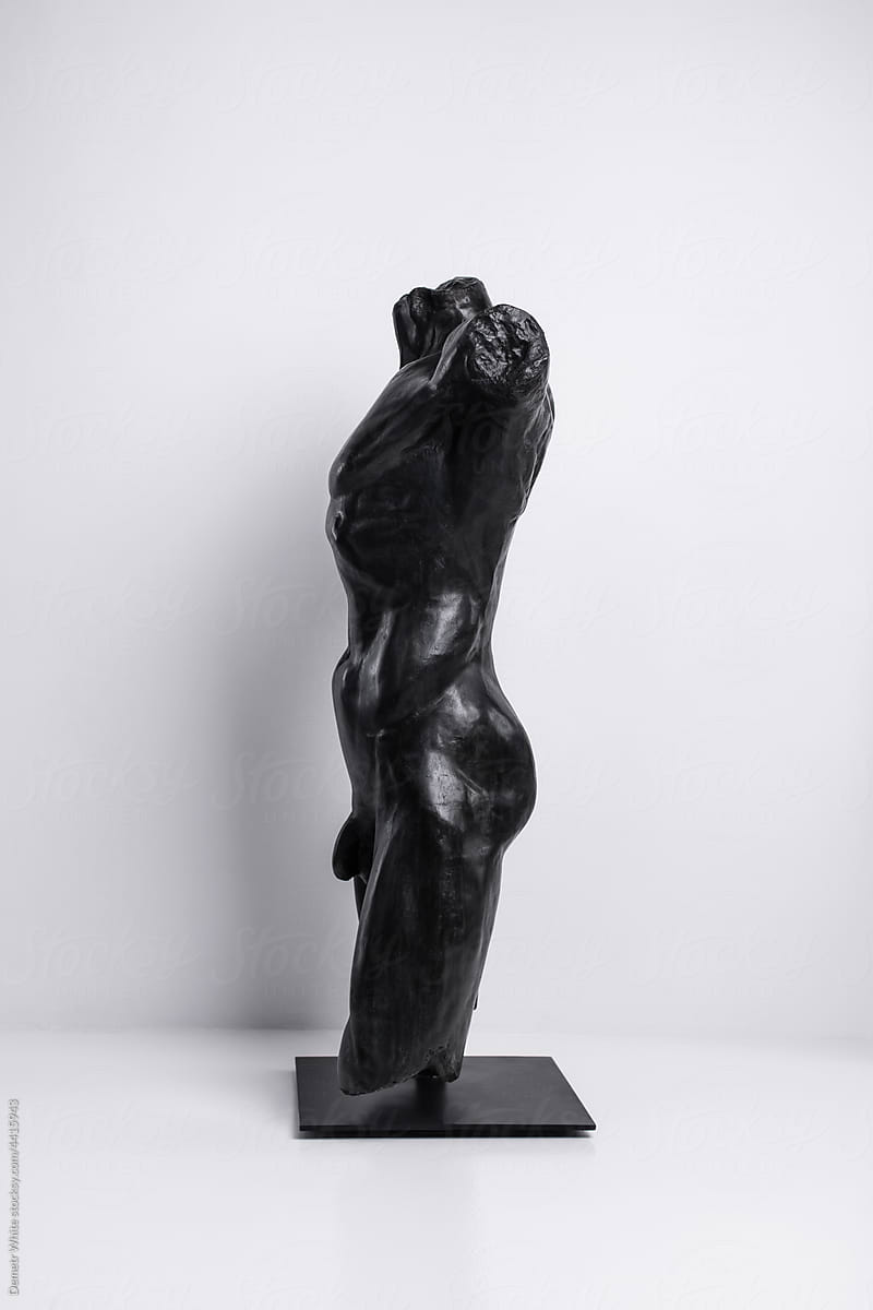 Human body sculpture in studio
