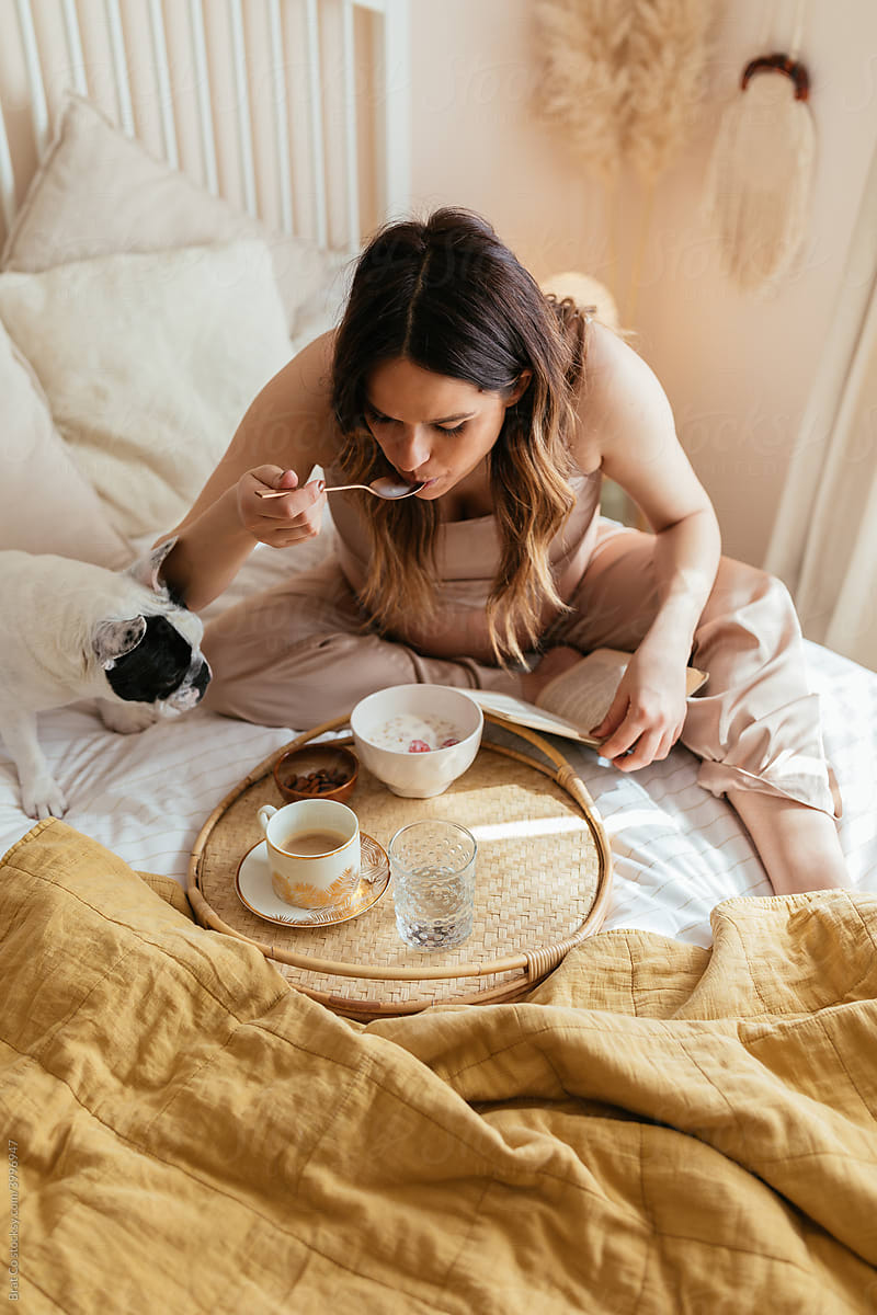 Pregnant Woman Having Breakfast