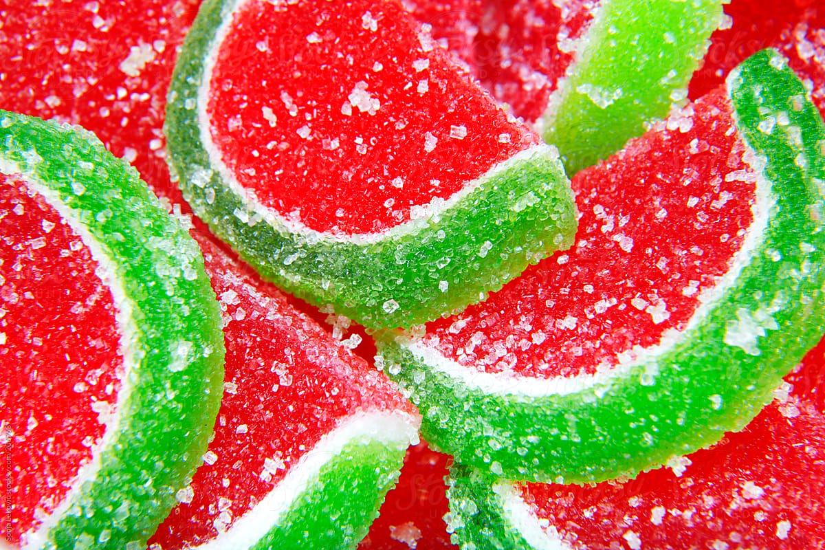 watermelon jelly closeup