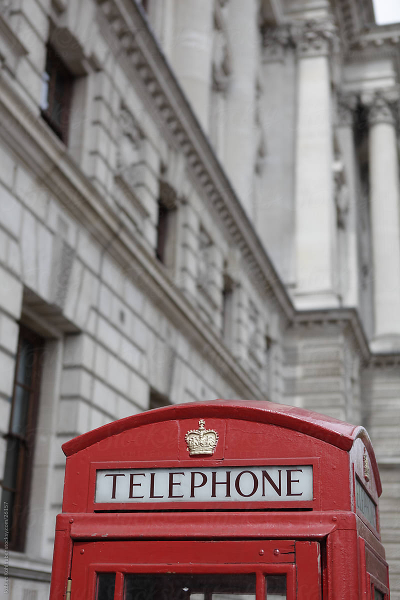 A  traditional red phone booth in London