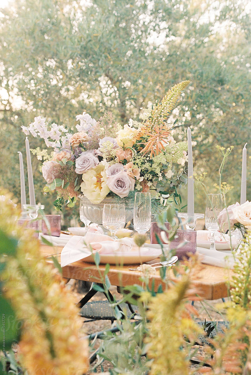 beautiful table decorated with flowers