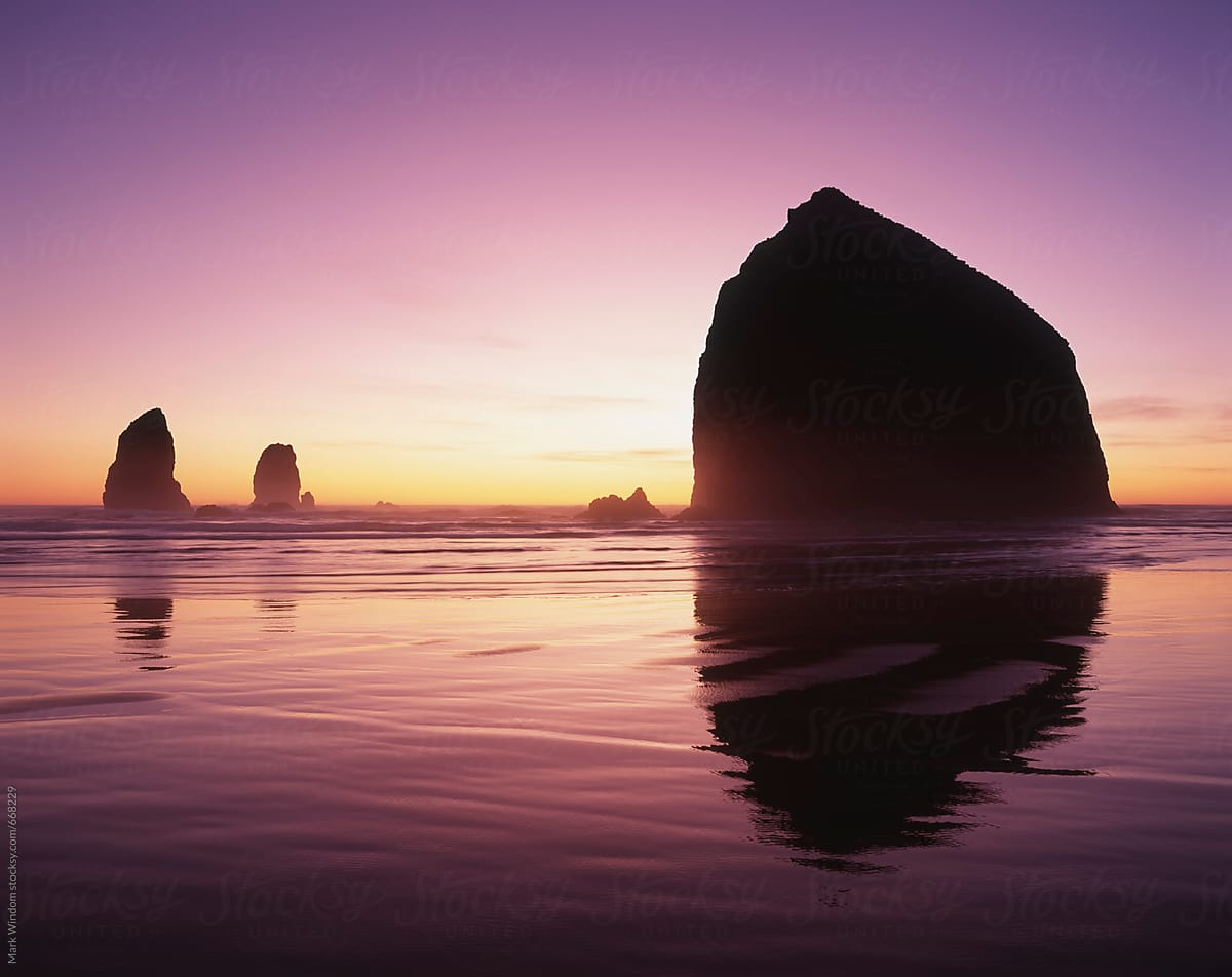 Colorful Cannon Beach sunset