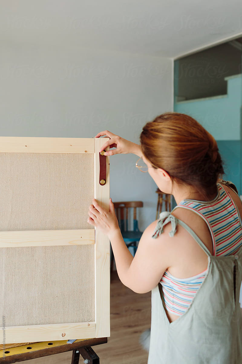 Woman making a DIY project