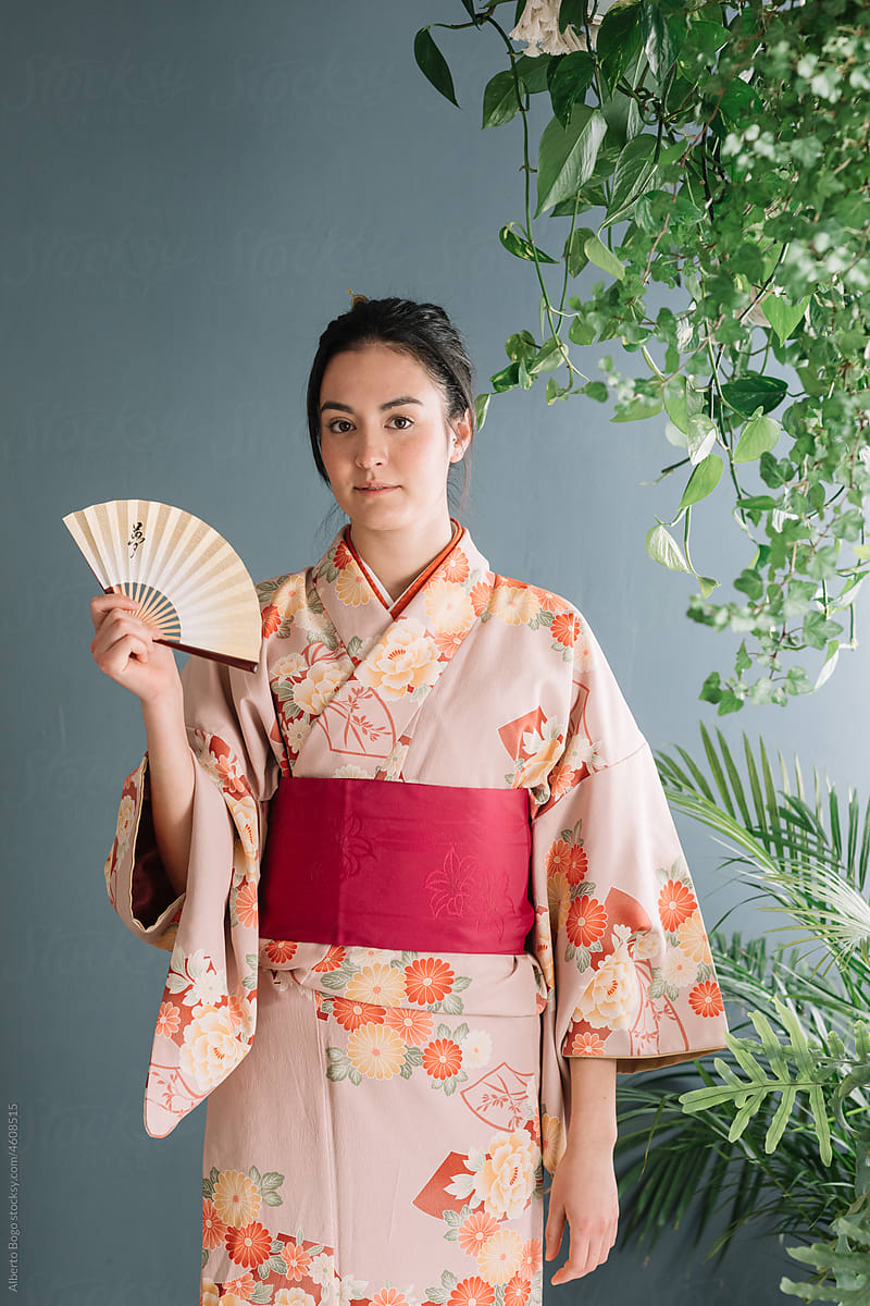 Asian Girl Wearing Kimono