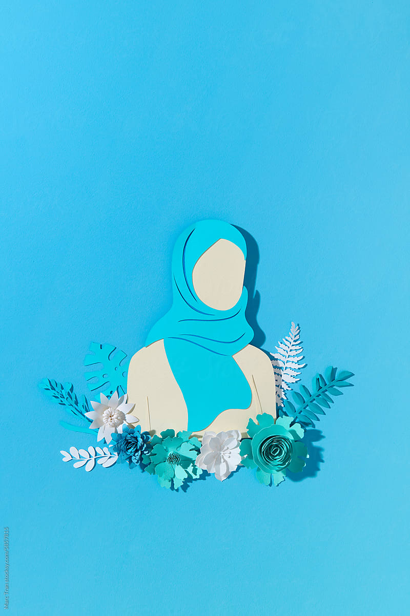 Happy International Women\'s Day. A woman in a hijab outfit