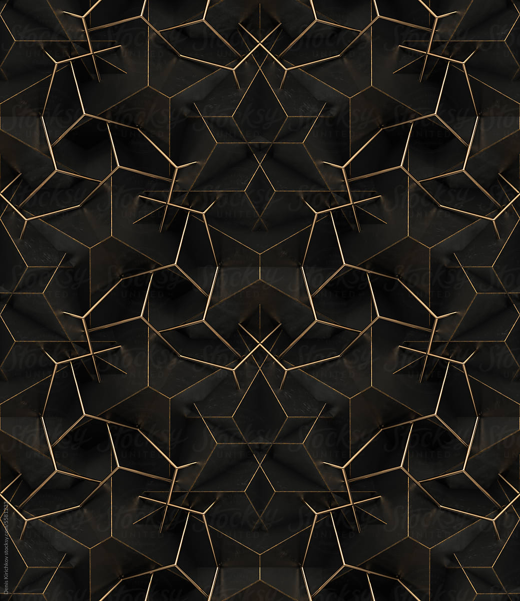 Futuristic black wall pattern.