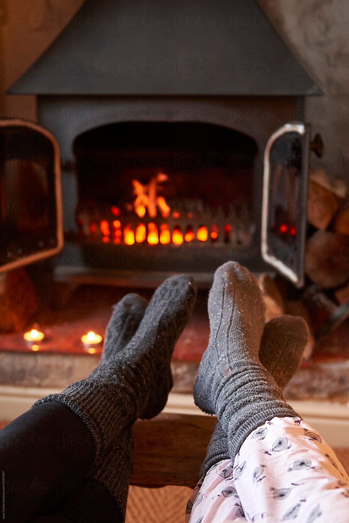 Feet by the fire.