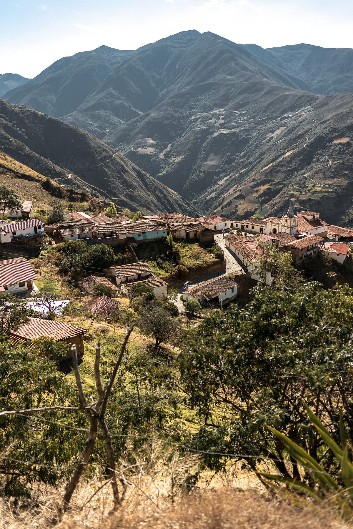 Touristic Colonial Town Los Nevados in south American Andes. Venezuela