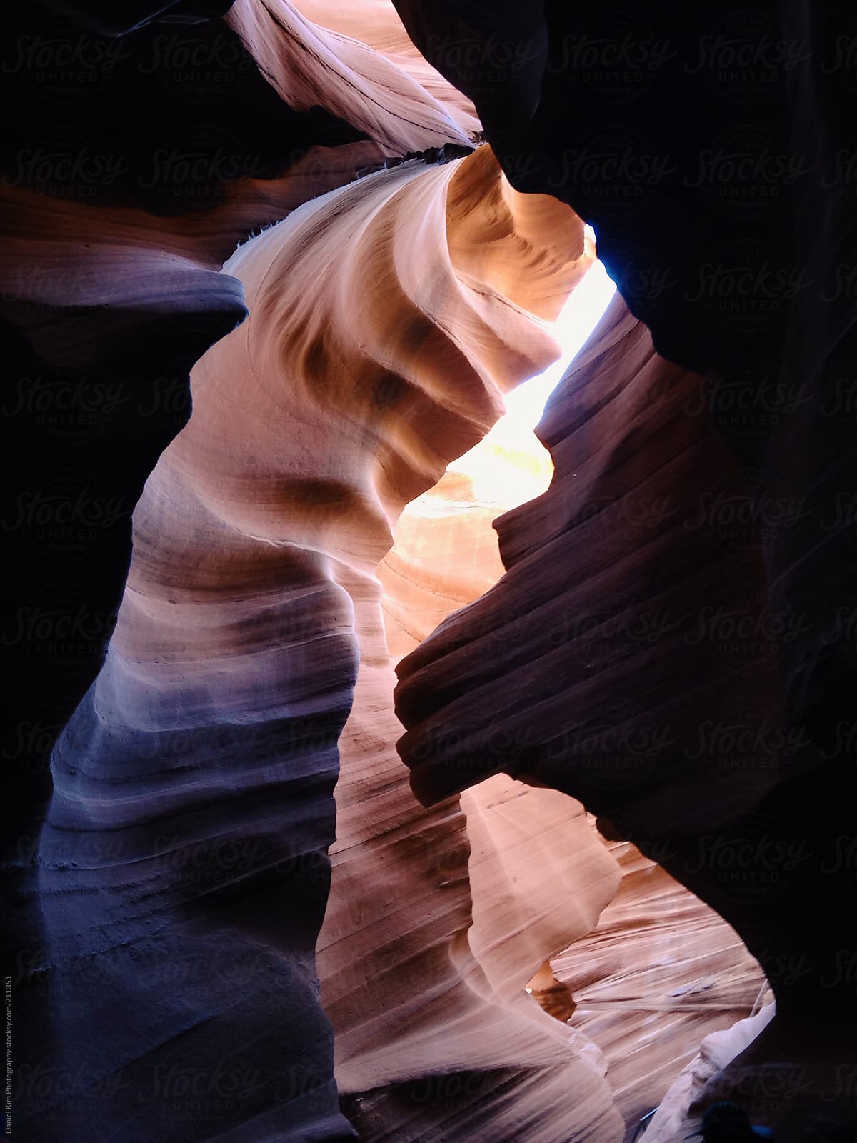 Inside sandstone canyon walls