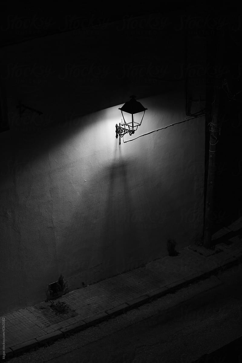 Street light and wall