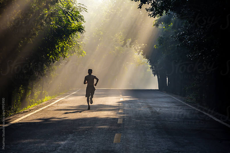 Man running in the morning