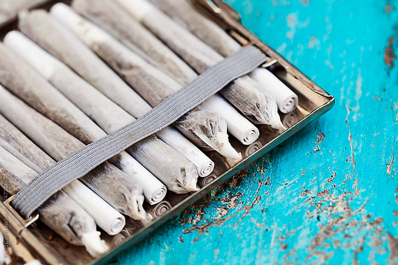 cigarette case for joints Metal Cigarette Case Full Of Marijuana Joints