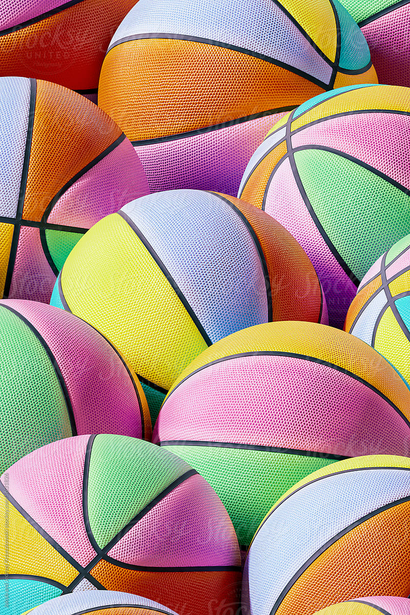 Basketball Background Made Entirely of Colorful Balls