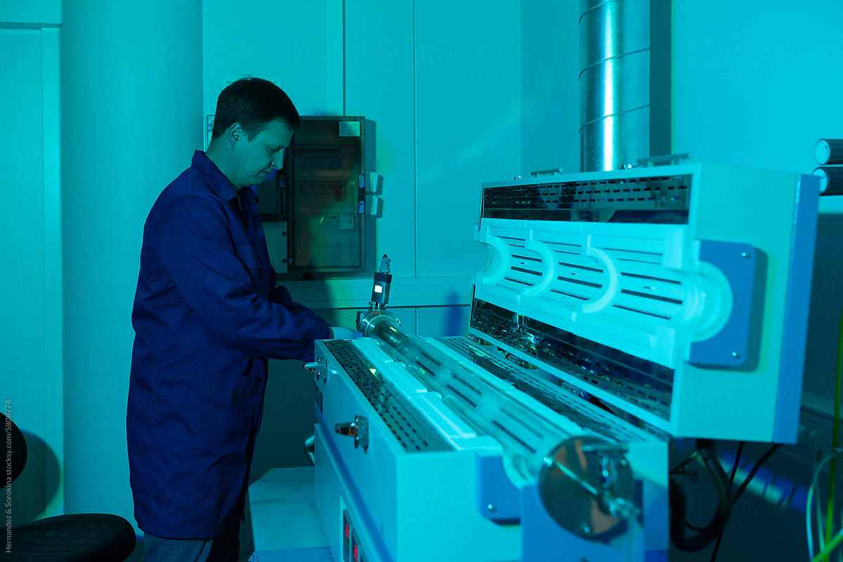 Scientist Working At Laser Technology Lab