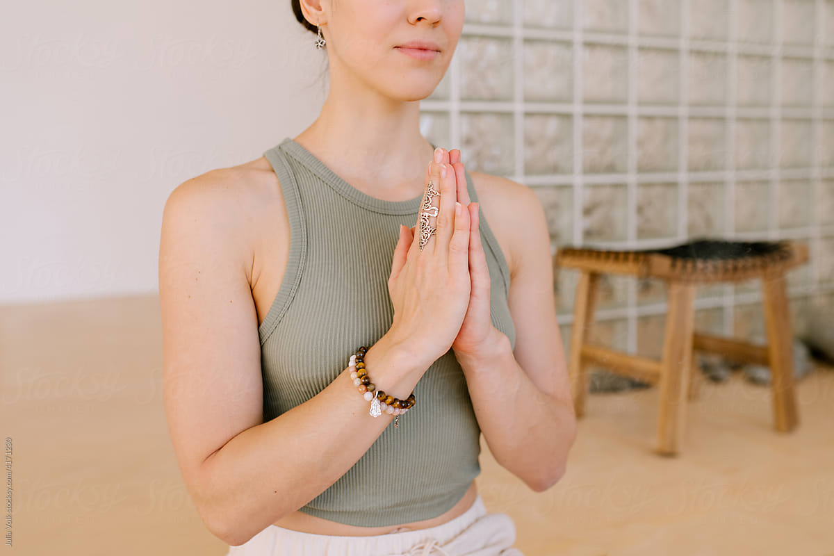 Female Doing Namaste Pose