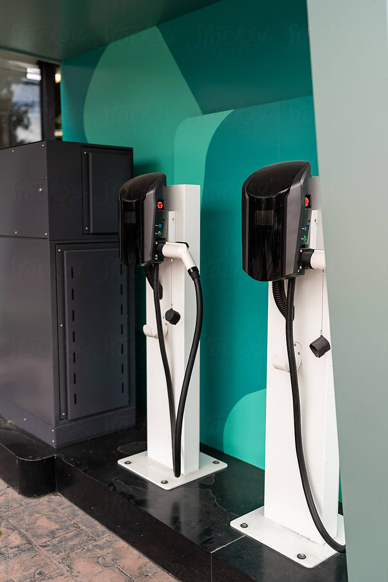 Electric vehicle charger station.