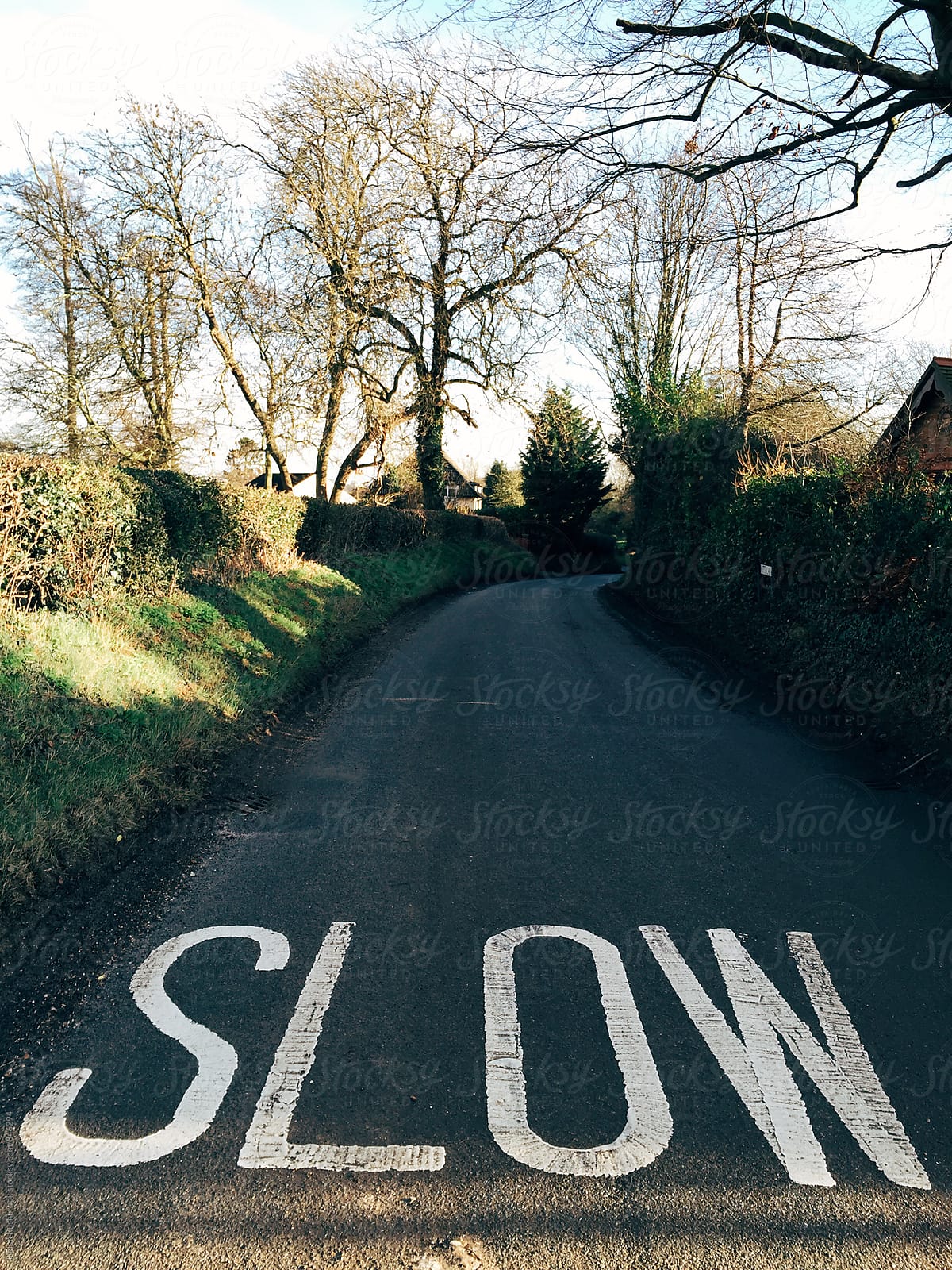 Slow painted on a country road.