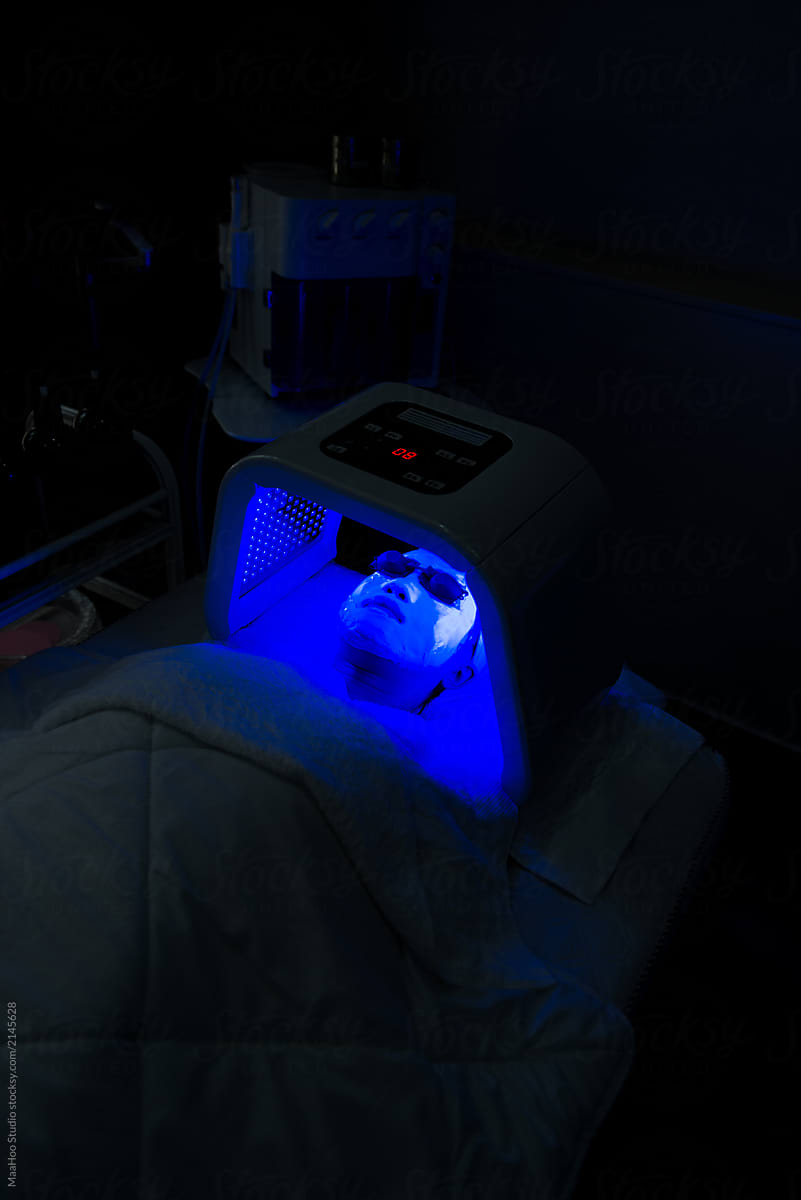 Woman receiving light therapy
