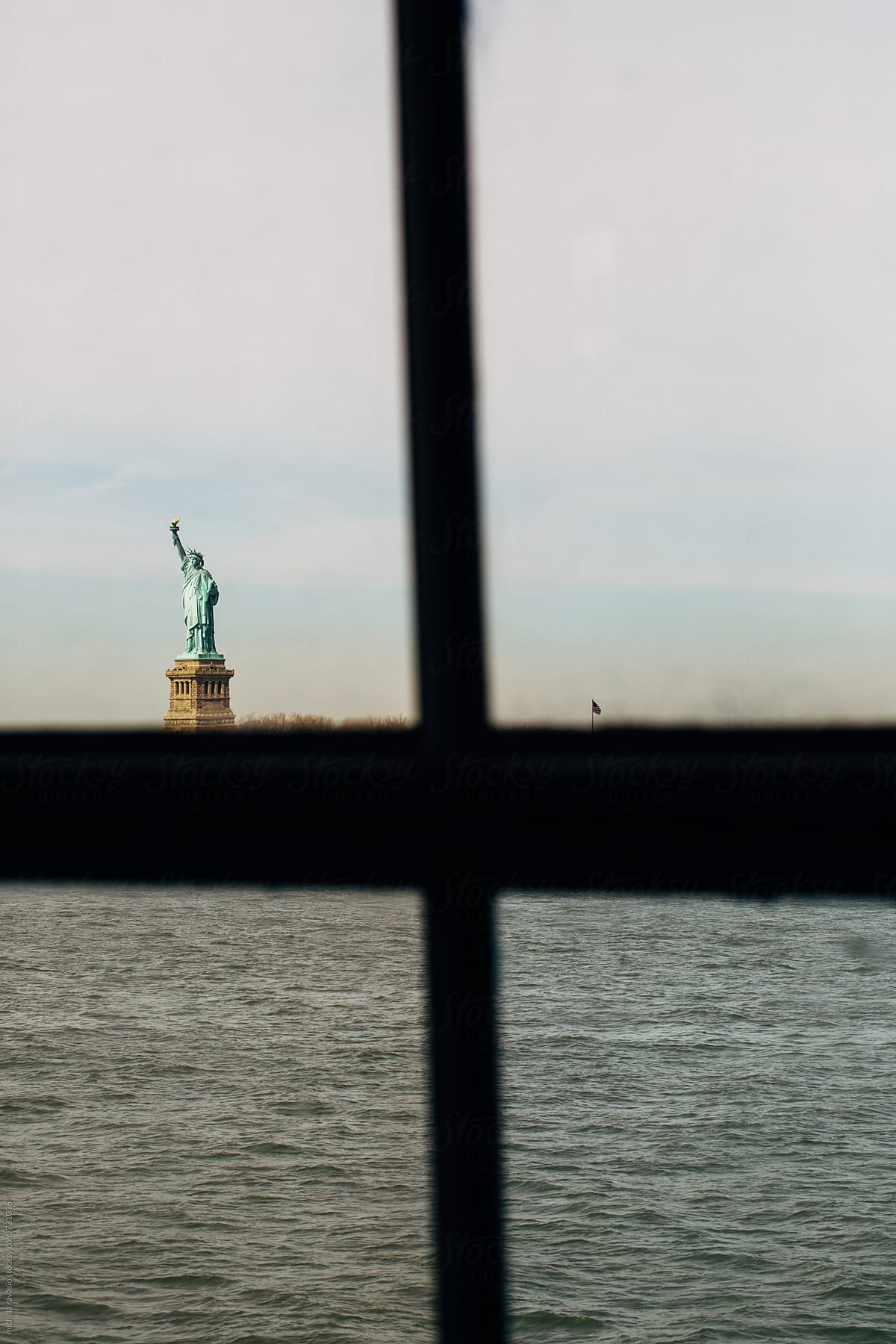 Statue of Liberty from the window of the ferry