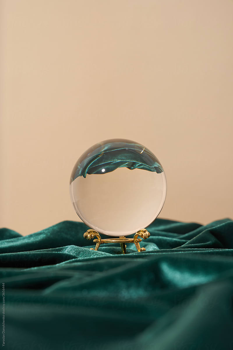 Closeup of magic crystal ball