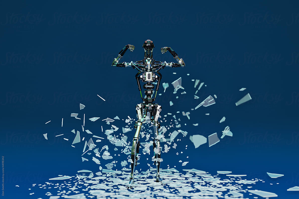Metal robot breaks free
