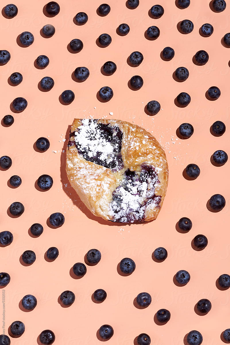 Blueberry Puffed Pastry Tart with Powdered Sugar