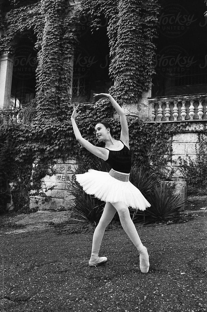 Ballet Dancer Poses In A Street