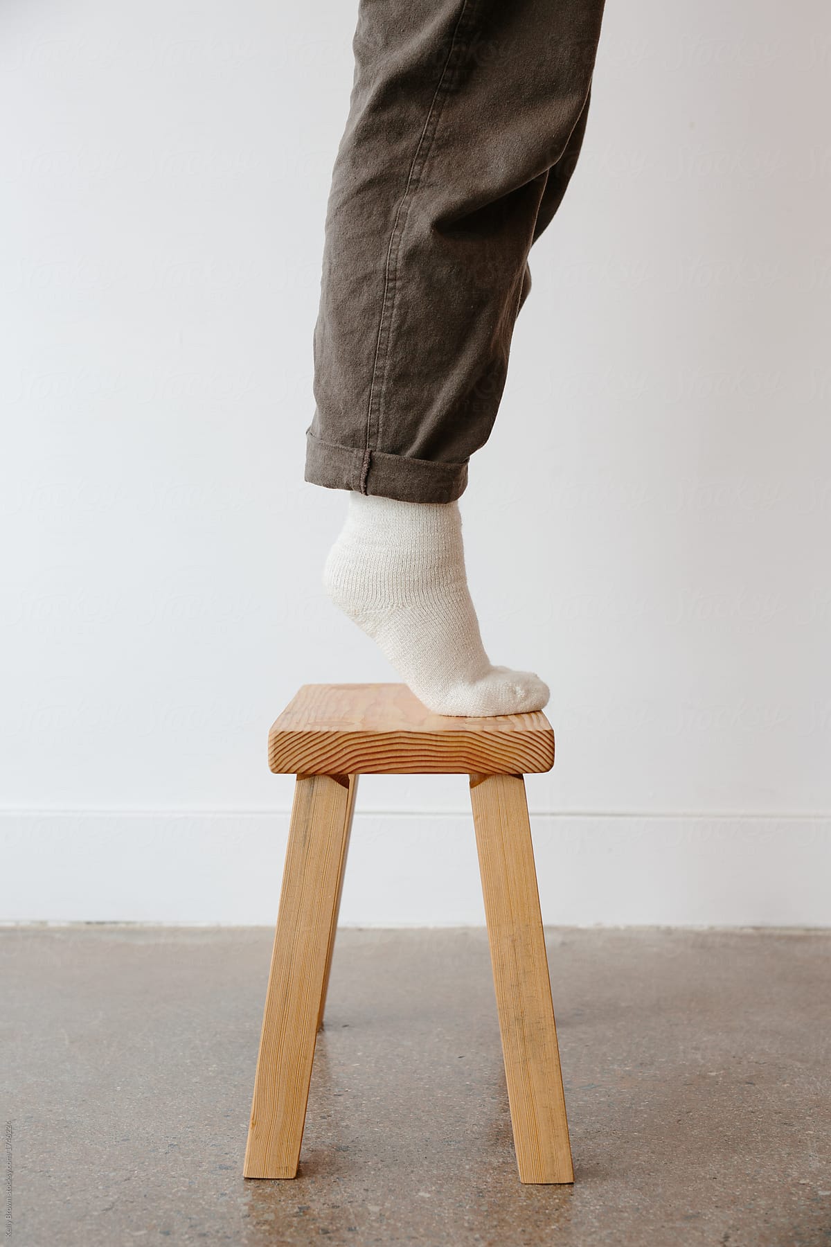 feet on a stool
