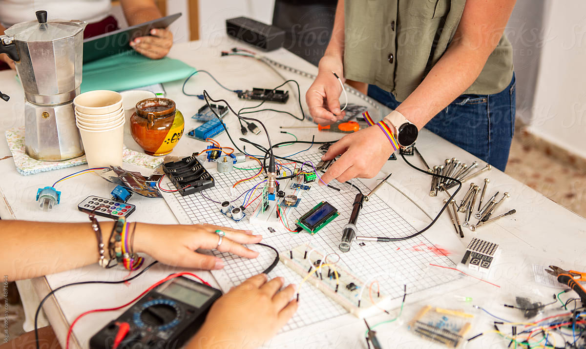 Anonymous hands using circuitboards