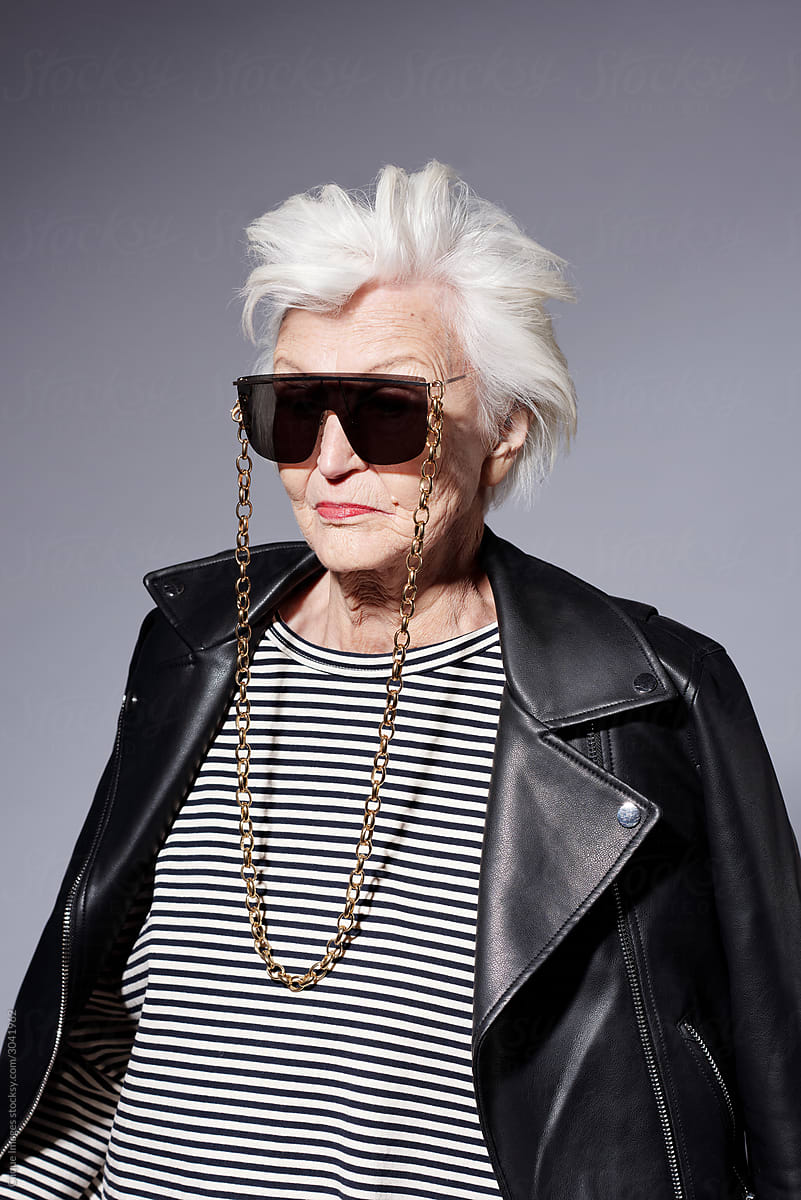 Stylish Granny In Streetwear