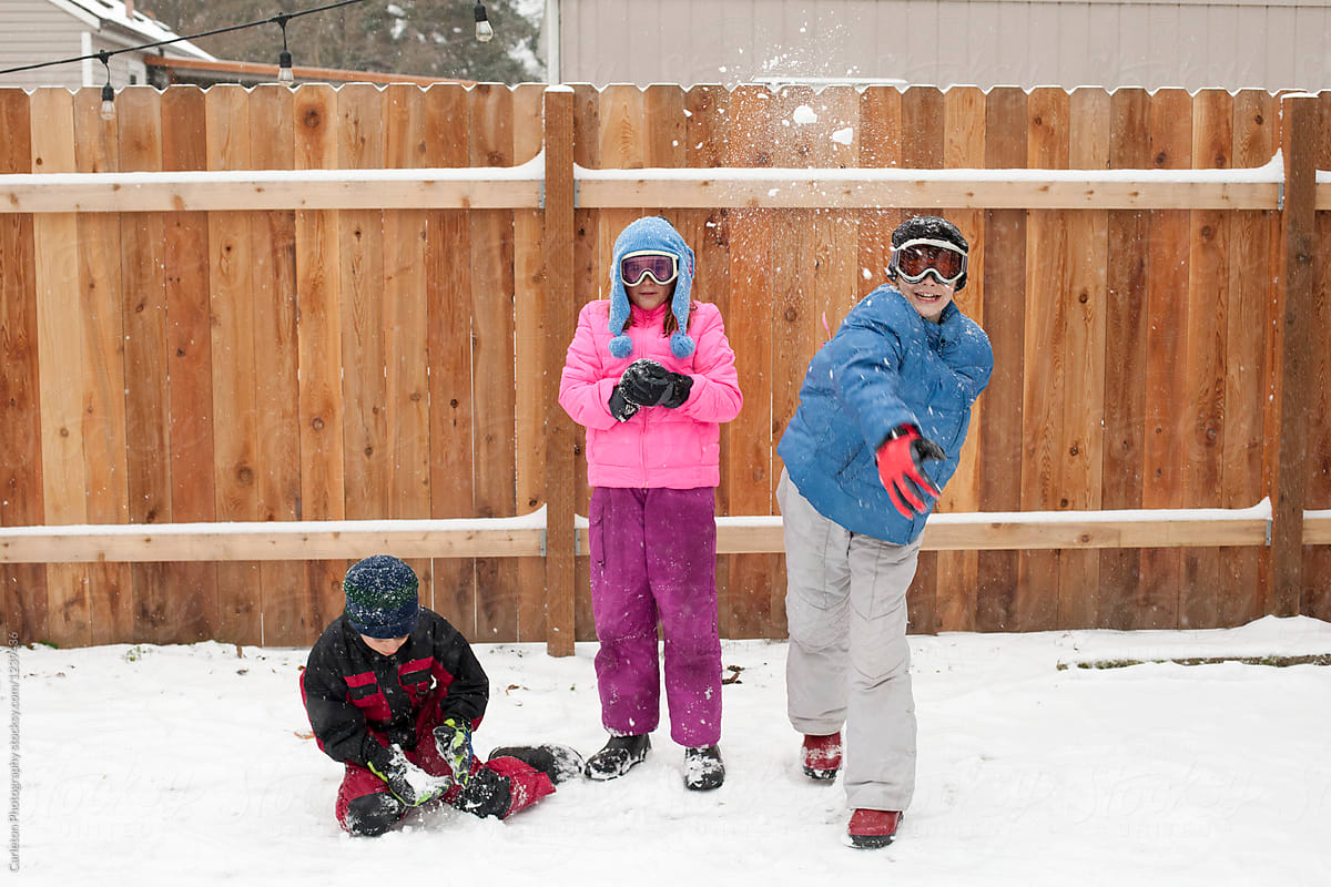 Siblings ready to enjoy a snow day