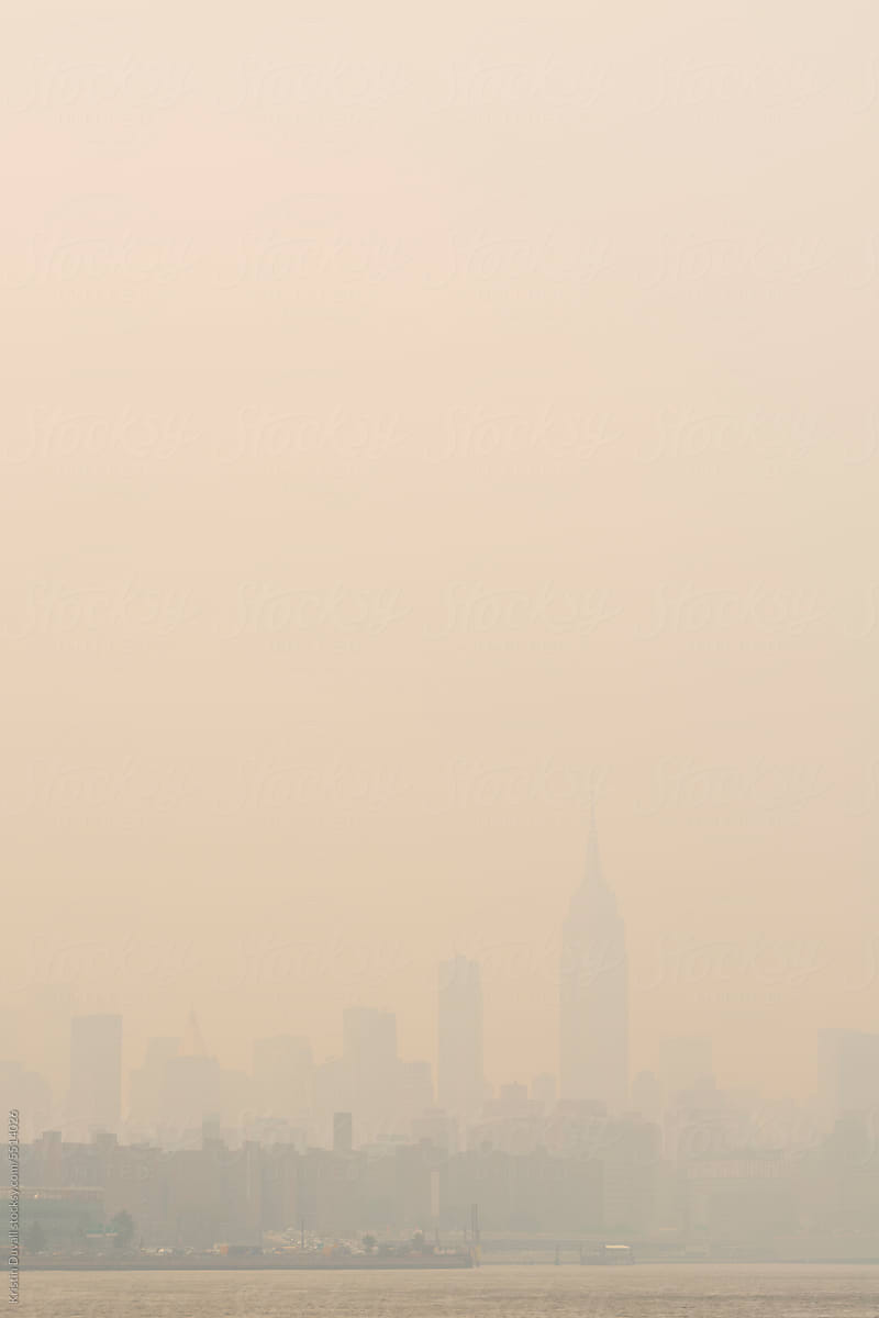 Smoky sky over Empire State Building