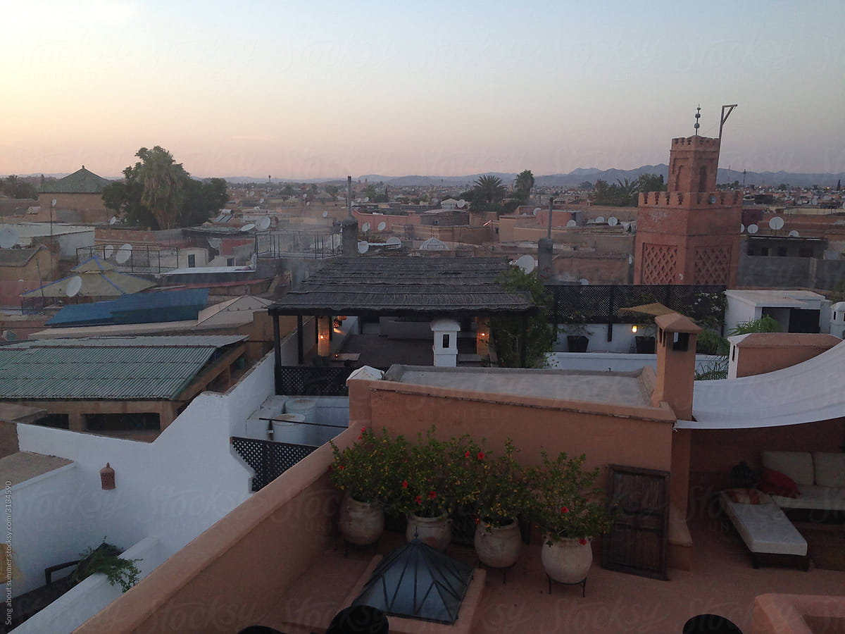 Marrakesh rooftop city view, Morocco