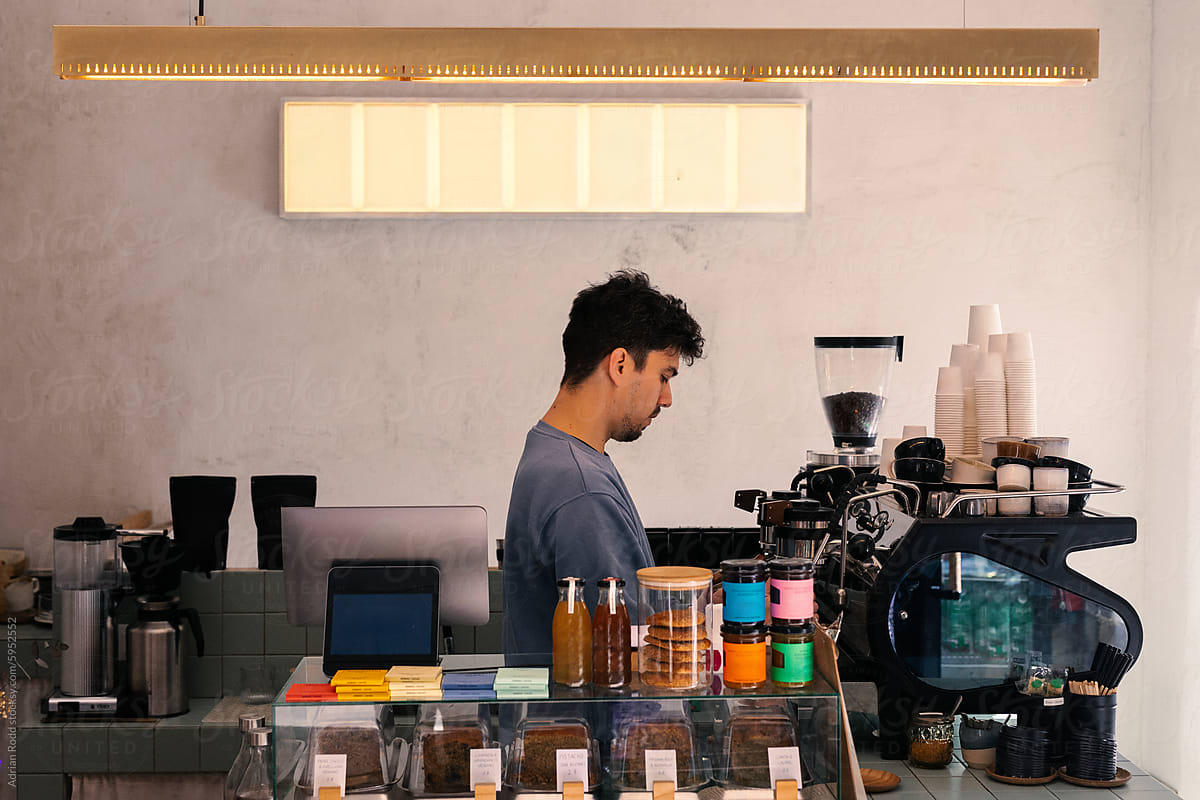 barista working on specialty coffee shop