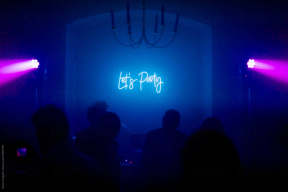 Let\'s Party sign in a club