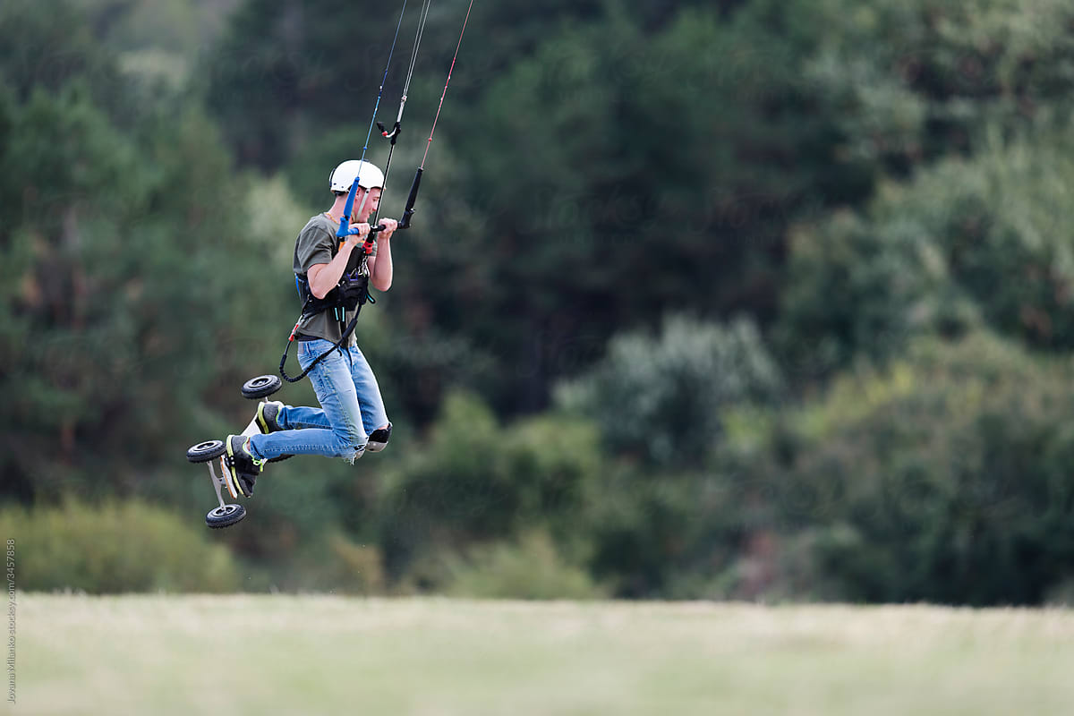 Land Kiteboarding jump