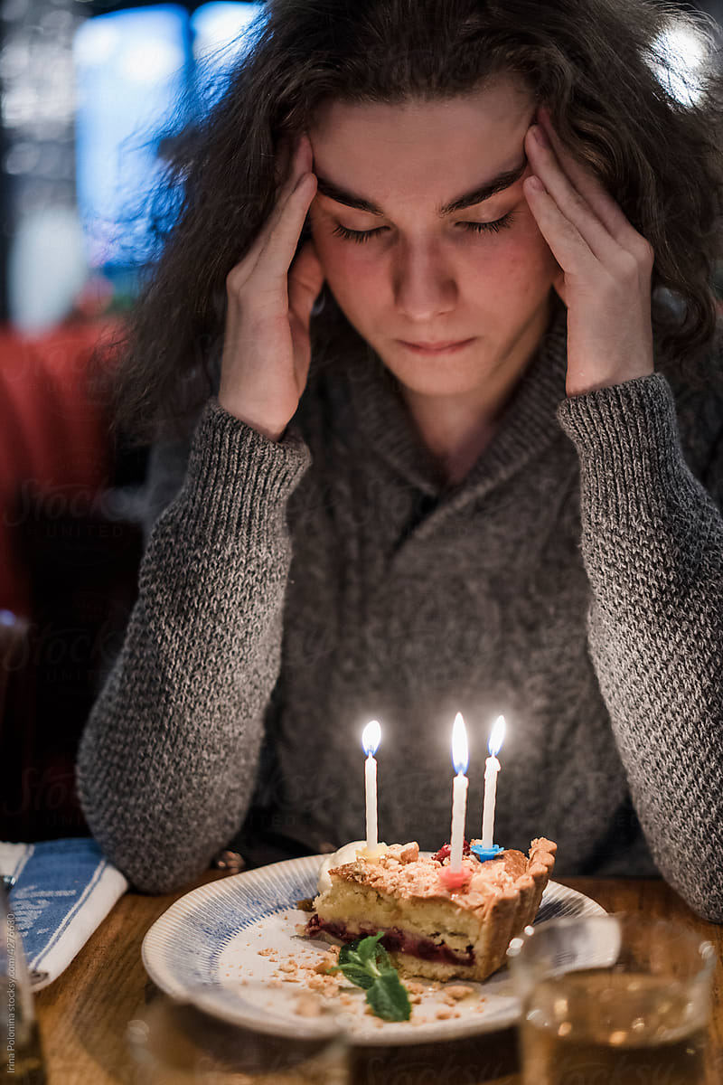 Teenager celebrating birthday.