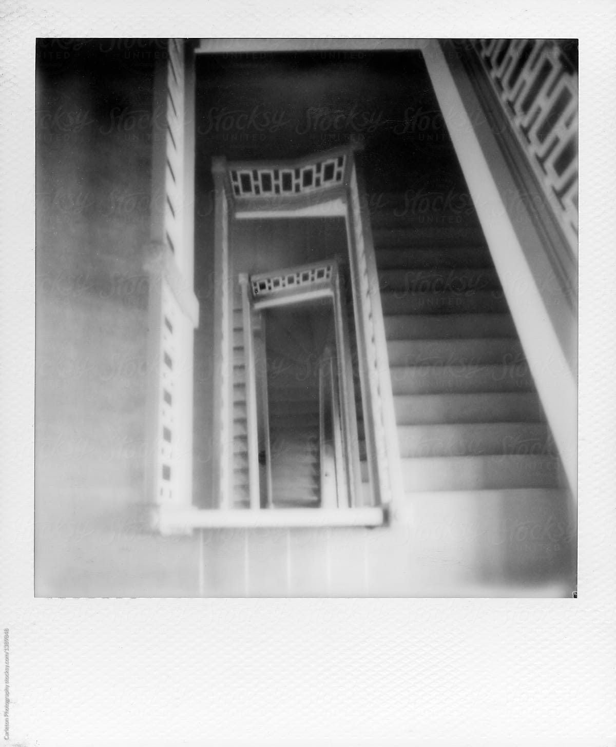 Looking down the center of a stairwell