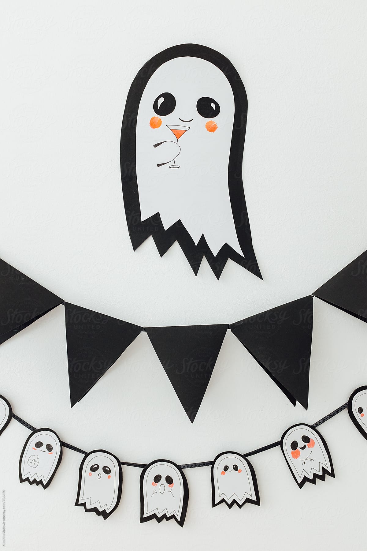 Cute Halloween Ghost on the Wall