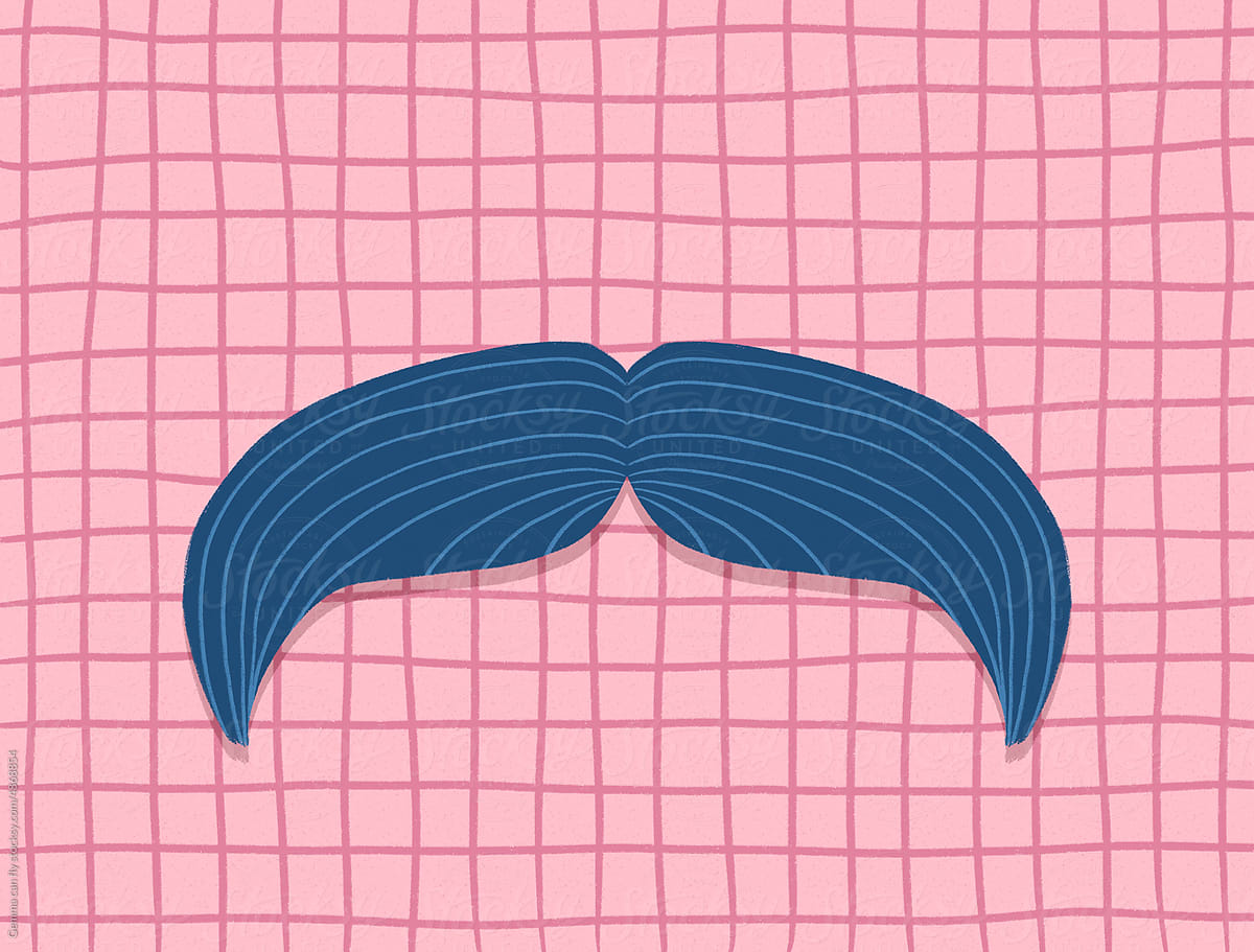 Movember. November blue moustache