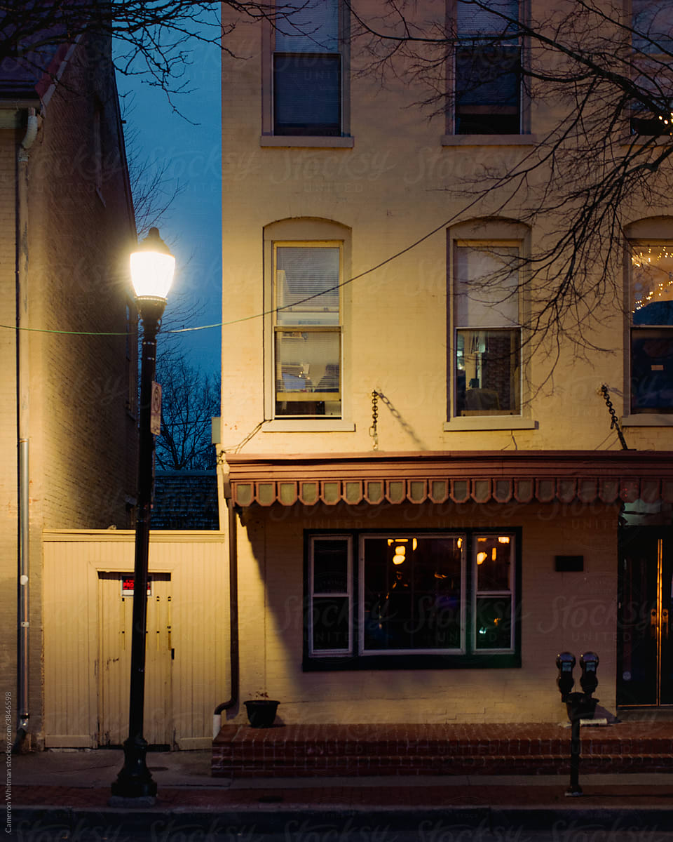 Night Street Scene In Frederick, Maryland